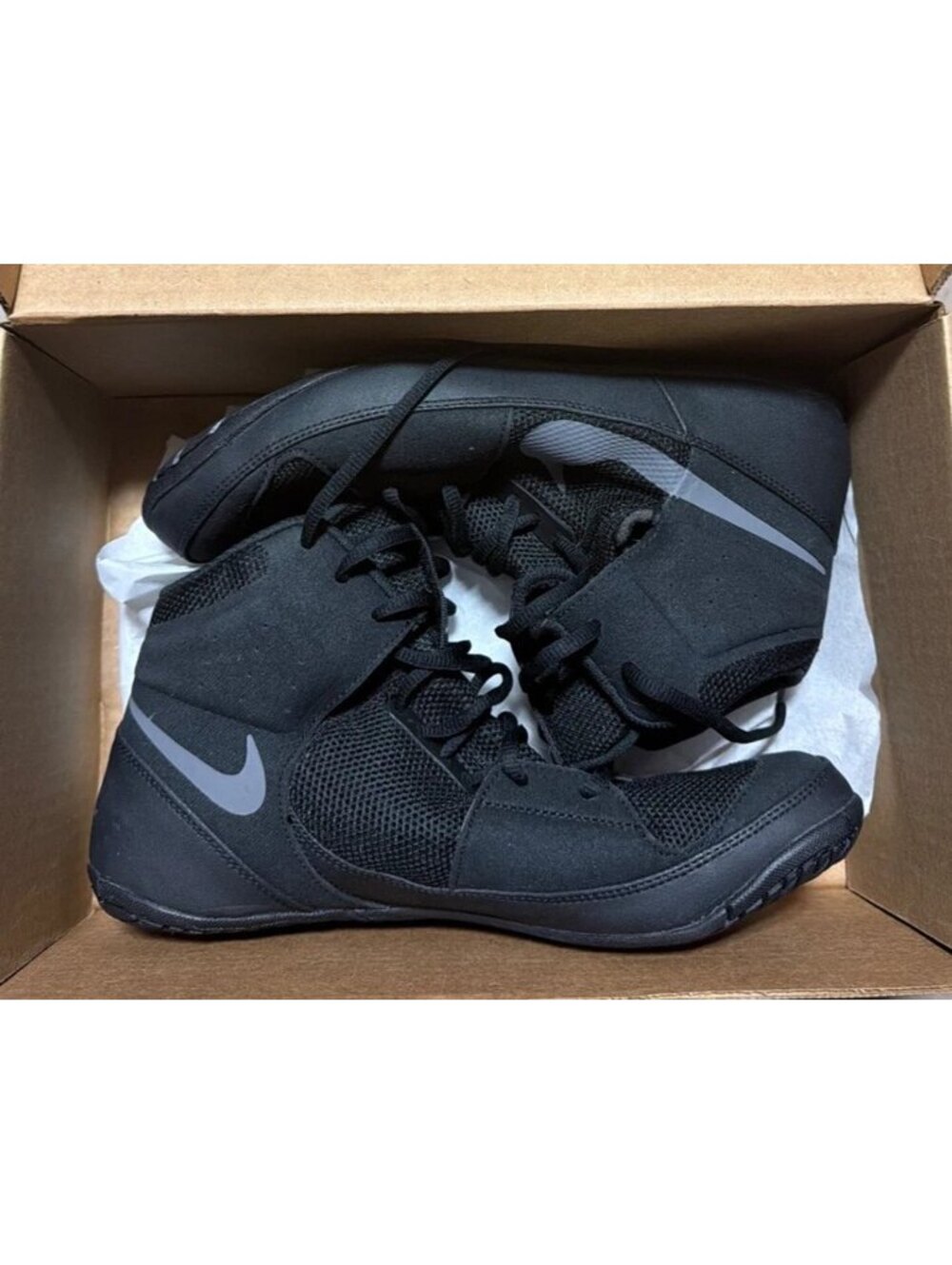 Nike Fury Wrestling Shoes Mens 11 Black Dark Grey AO2416-010 New